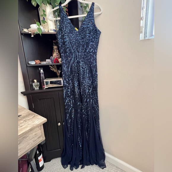 Nightway, a V-neck w/ an array of sequin embellishments on a flowing silhouette - Picture 1 of 15